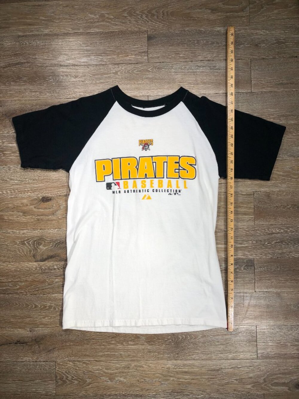 Roberto Clemente Shirt Men Medium Retro Ringer Pittsburgh Pirates MLB Majestic - Picture 3 of 7